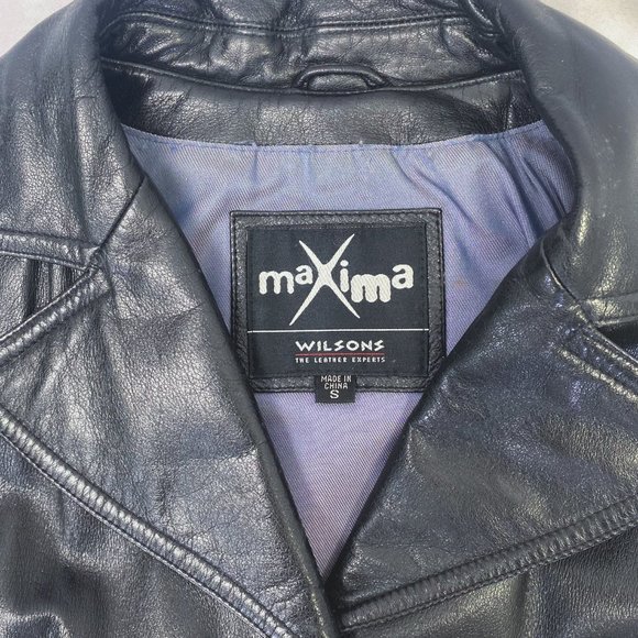 Y2K Womens Leather Jacket 90s era Wilsons MAXIMA Clueless Luxury Showstopper - Picture 5 of 12